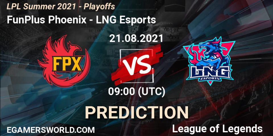 Prognoza FunPlus Phoenix - LNG Esports. 21.08.21, LoL, LPL Summer 2021 - Playoffs