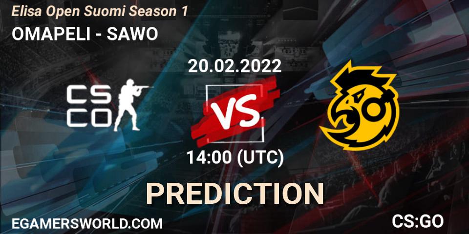 Prognoza OMAPELI - SAWO. 20.02.2022 at 14:00, Counter-Strike (CS2), Elisa Open Suomi Season 1