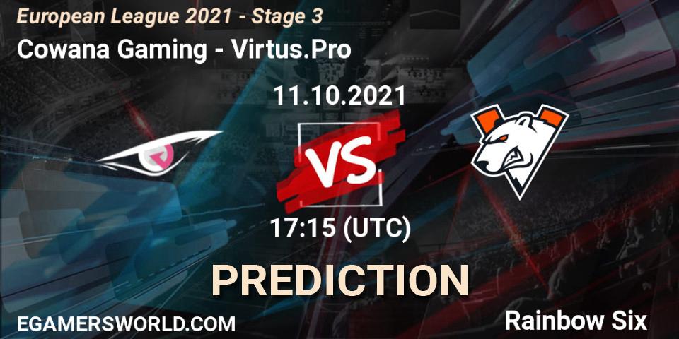 Prognoza Cowana Gaming - Virtus.Pro. 11.10.2021 at 17:15, Rainbow Six, European League 2021 - Stage 3