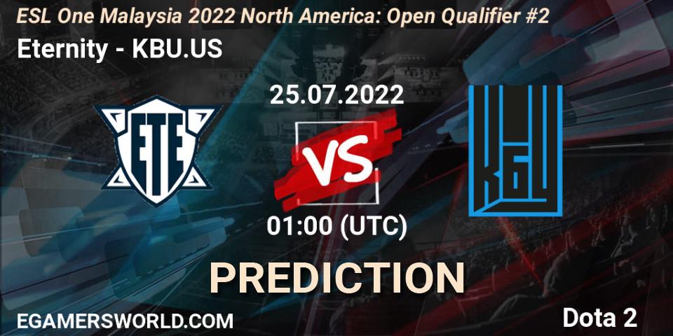 Prognoza Eternity - KBU.US. 25.07.2022 at 01:02, Dota 2, ESL One Malaysia 2022 North America: Open Qualifier #2