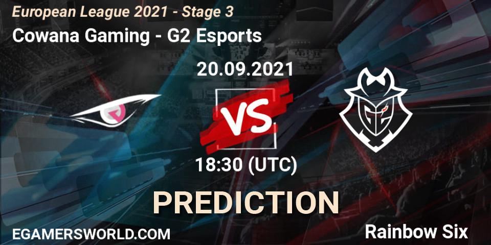 Prognoza Cowana Gaming - G2 Esports. 20.09.2021 at 18:30, Rainbow Six, European League 2021 - Stage 3