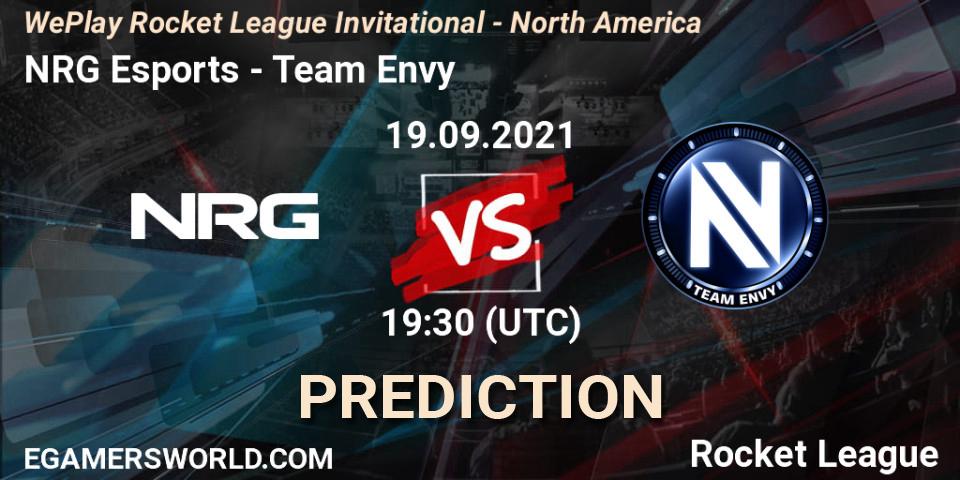 Prognoza NRG Esports - Team Envy. 19.09.21, Rocket League, WePlay Rocket League Invitational - North America