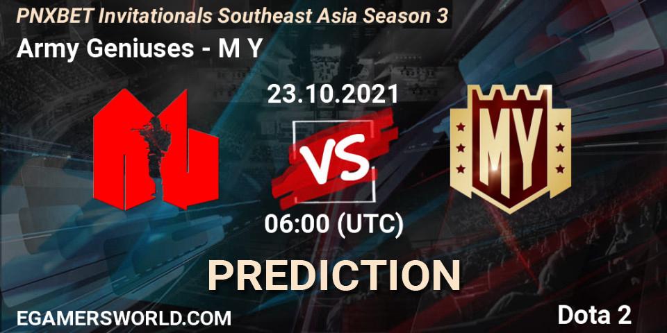 Prognoza Army Geniuses - M Y. 23.10.2021 at 06:20, Dota 2, PNXBET Invitationals Southeast Asia Season 3
