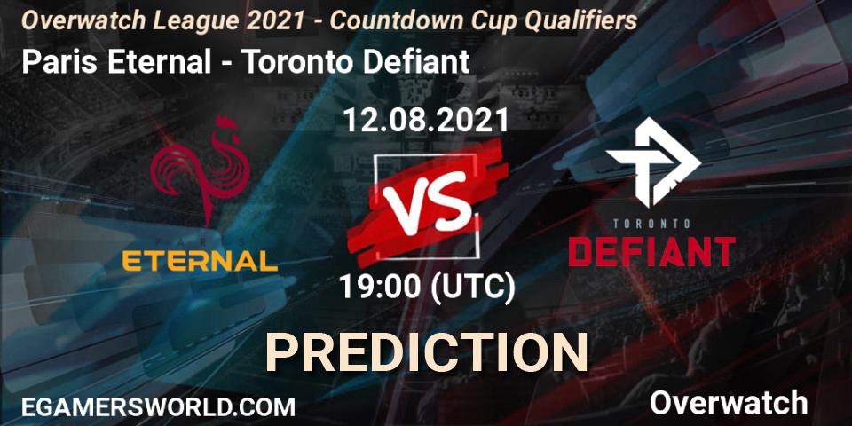 Prognoza Paris Eternal - Toronto Defiant. 12.08.2021 at 19:00, Overwatch, Overwatch League 2021 - Countdown Cup Qualifiers