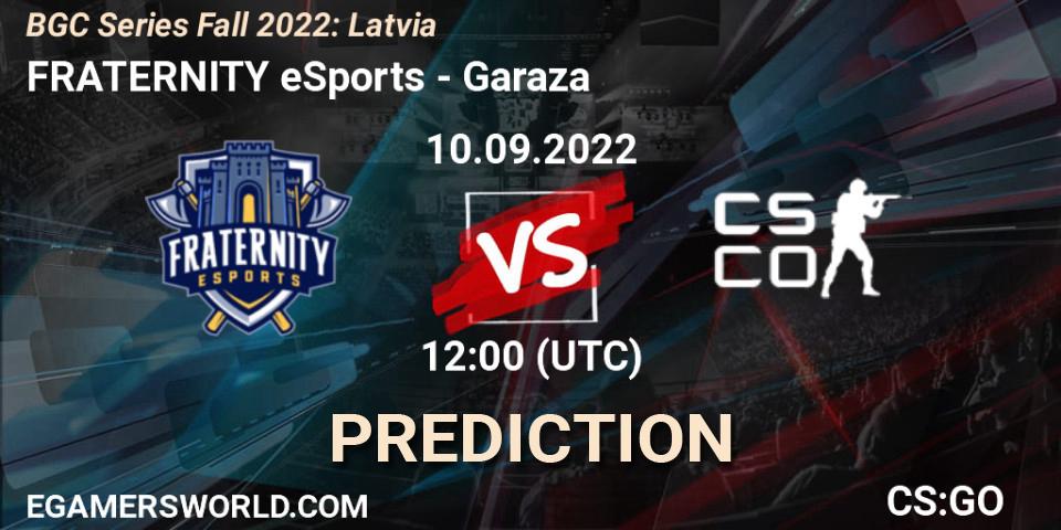 Prognoza FRATERNITY eSports - Garaza. 10.09.2022 at 12:00, Counter-Strike (CS2), BGC Series Fall 2022: Latvia
