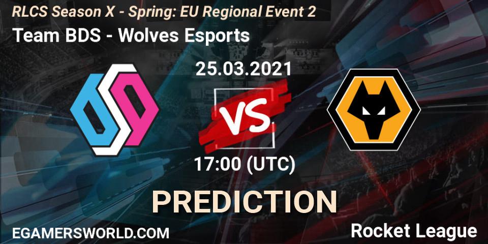 Prognoza Team BDS - Wolves Esports. 25.03.2021 at 17:00, Rocket League, RLCS Season X - Spring: EU Regional Event 2