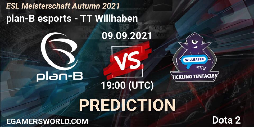 Prognoza plan-B esports - TT Willhaben. 09.09.2021 at 19:05, Dota 2, ESL Meisterschaft Autumn 2021