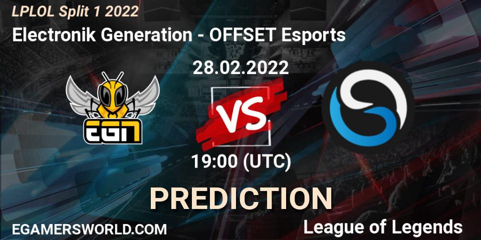 Prognoza Electronik Generation - OFFSET Esports. 28.02.2022 at 19:00, LoL, LPLOL Split 1 2022