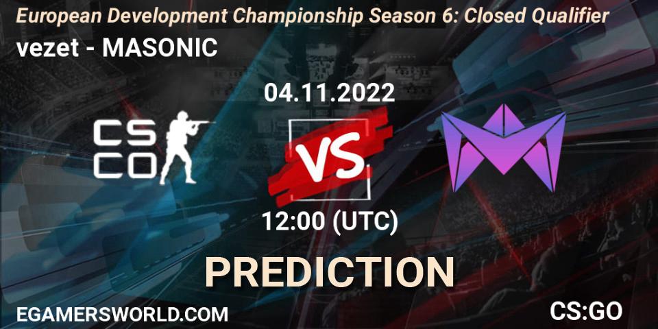 Prognoza vezet - MASONIC. 04.11.22, CS2 (CS:GO), European Development Championship Season 6: Closed Qualifier