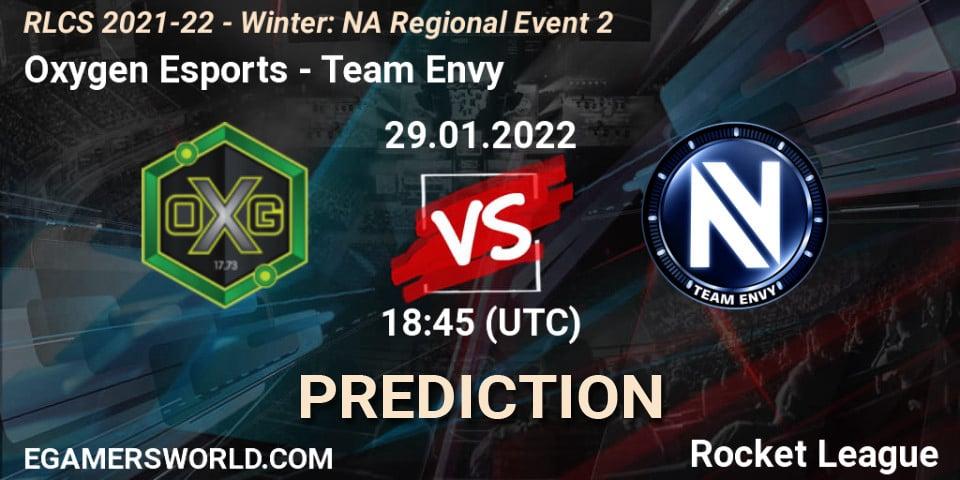 Prognoza Oxygen Esports - Team Envy. 29.01.2022 at 18:45, Rocket League, RLCS 2021-22 - Winter: NA Regional Event 2