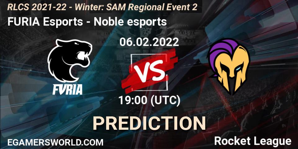 Prognoza FURIA Esports - Noble esports. 06.02.2022 at 19:00, Rocket League, RLCS 2021-22 - Winter: SAM Regional Event 2