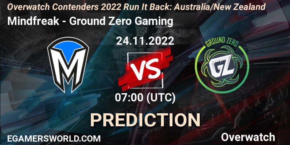 Prognoza Mindfreak - Ground Zero Gaming. 24.11.22, Overwatch, Overwatch Contenders 2022 - Australia/New Zealand - November