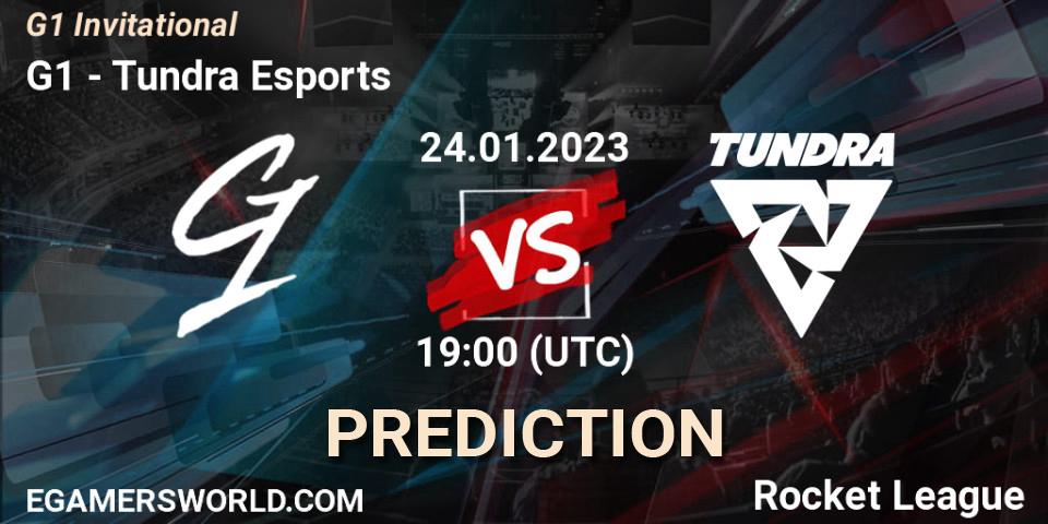 Prognoza G1 - Tundra Esports. 24.01.2023 at 19:00, Rocket League, G1 Invitational