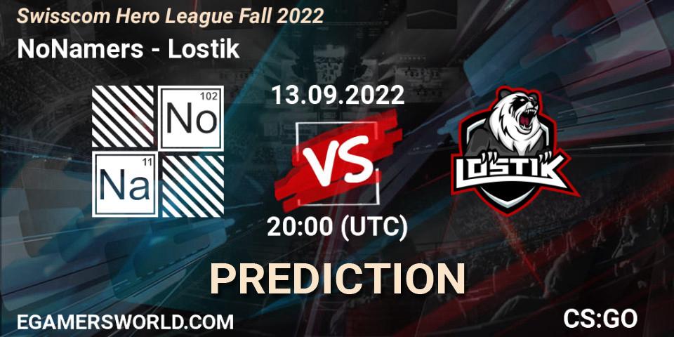 Prognoza NoNamers - Lostik. 13.09.2022 at 20:00, Counter-Strike (CS2), Swisscom Hero League Fall 2022