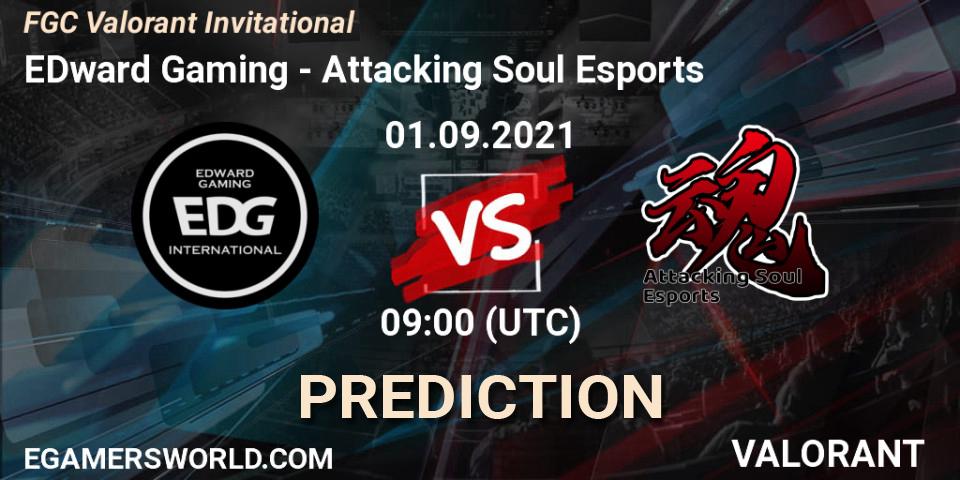 Prognoza EDward Gaming - Attacking Soul Esports. 03.09.2021 at 09:00, VALORANT, FGC Valorant Invitational