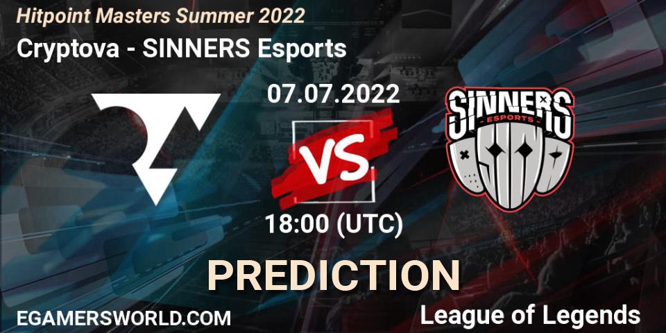 Prognoza Cryptova - SINNERS Esports. 07.07.2022 at 18:10, LoL, Hitpoint Masters Summer 2022