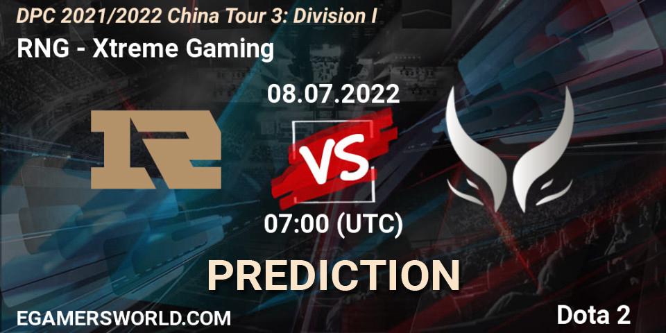 Prognoza RNG - Xtreme Gaming. 08.07.22, Dota 2, DPC 2021/2022 China Tour 3: Division I