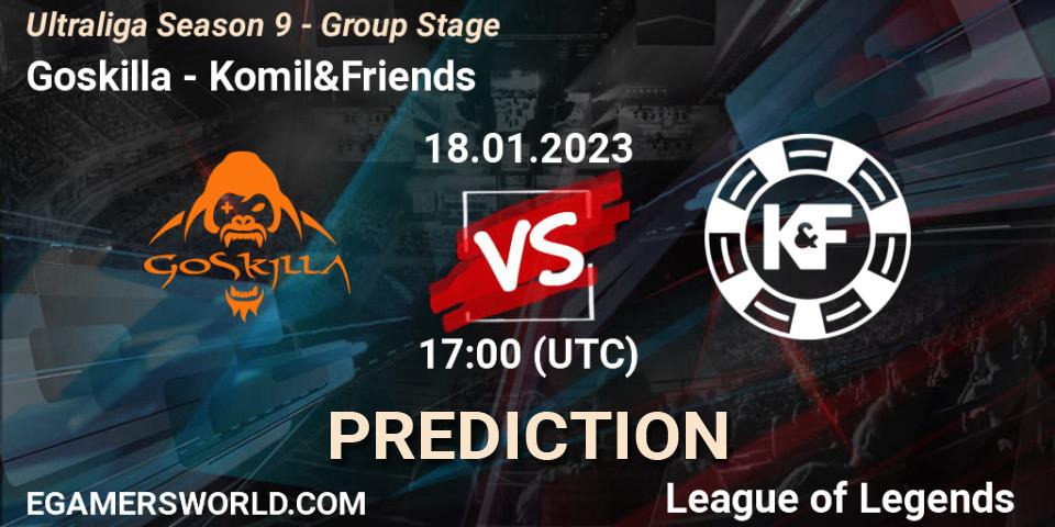 Prognoza Goskilla - Komil&Friends. 18.01.2023 at 17:00, LoL, Ultraliga Season 9 - Group Stage