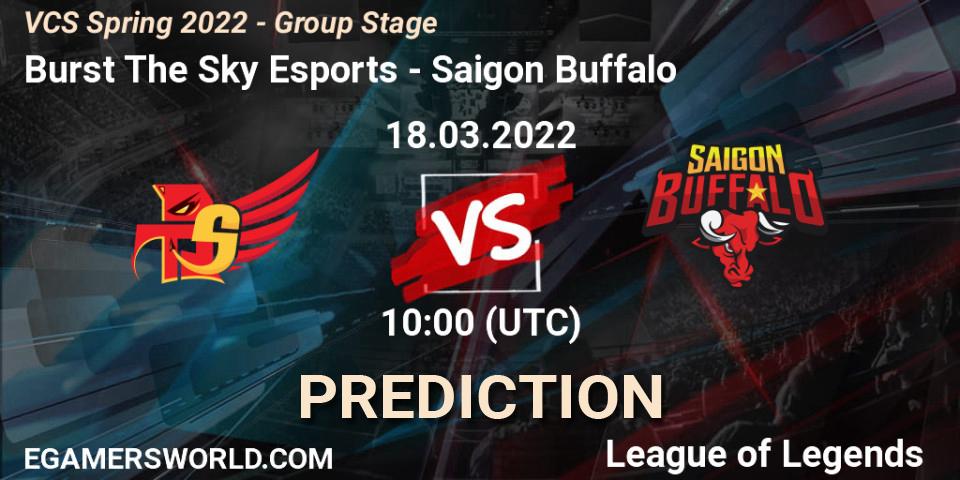 Prognoza Burst The Sky Esports - Saigon Buffalo. 18.03.2022 at 10:00, LoL, VCS Spring 2022 - Group Stage 