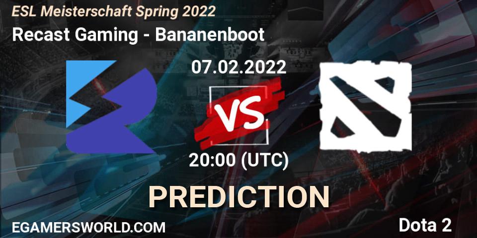 Prognoza Recast Gaming - Bananenboot. 07.02.2022 at 20:05, Dota 2, ESL Meisterschaft Spring 2022