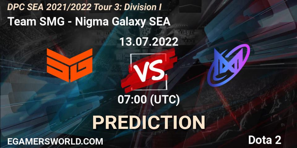 Prognoza Team SMG - Nigma Galaxy SEA. 13.07.2022 at 07:20, Dota 2, DPC SEA 2021/2022 Tour 3: Division I