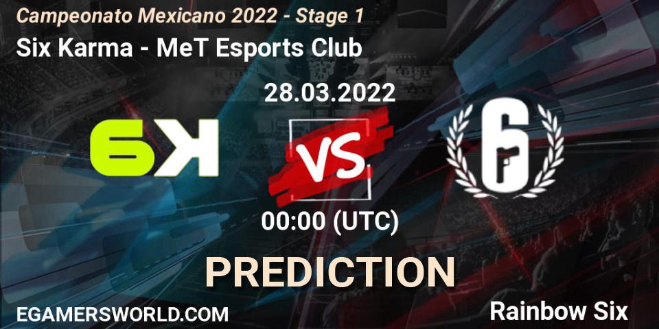 Prognoza Six Karma - MeT Esports Club. 28.03.2022 at 00:00, Rainbow Six, Campeonato Mexicano 2022 - Stage 1