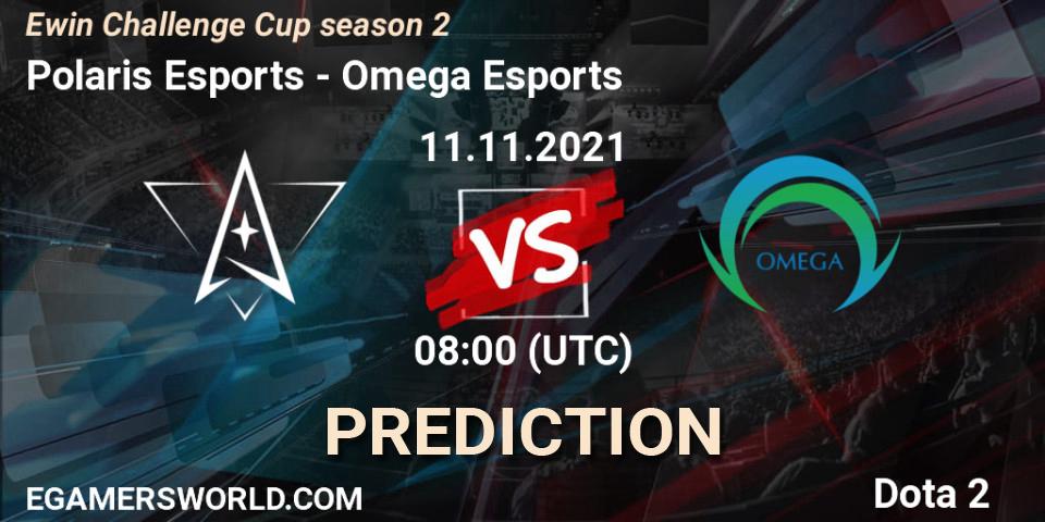 Prognoza Polaris Esports - Omega Esports. 11.11.2021 at 08:39, Dota 2, Ewin Challenge Cup season 2