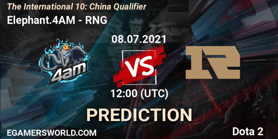 Prognoza Elephant.4AM - RNG. 08.07.2021 at 11:16, Dota 2, The International 10: China Qualifier