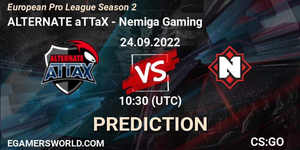 Prognoza ALTERNATE aTTaX - Nemiga Gaming. 24.09.2022 at 10:30, Counter-Strike (CS2), European Pro League Season 2