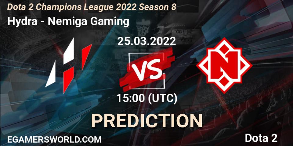 Prognoza Hydra - Nemiga Gaming. 25.03.22, Dota 2, Dota 2 Champions League 2022 Season 8