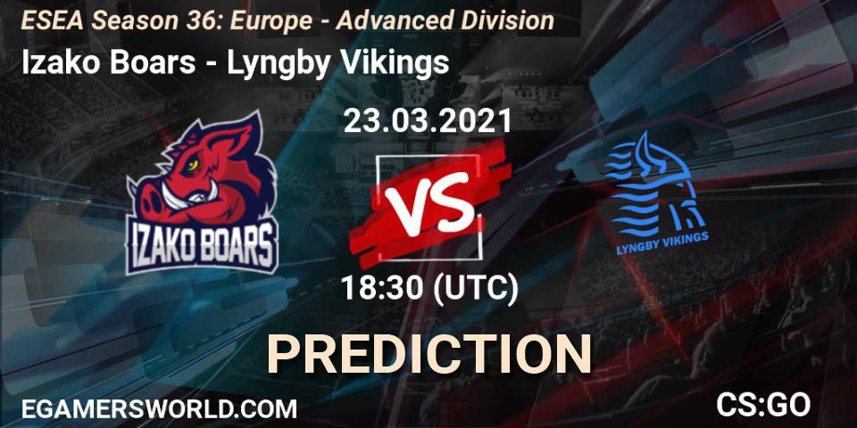 Prognoza Izako Boars - Lyngby Vikings. 23.03.2021 at 19:30, Counter-Strike (CS2), ESEA Season 36: Europe - Advanced Division