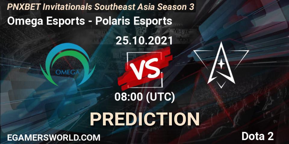 Prognoza Omega Esports - Polaris Esports. 25.10.2021 at 08:08, Dota 2, PNXBET Invitationals Southeast Asia Season 3