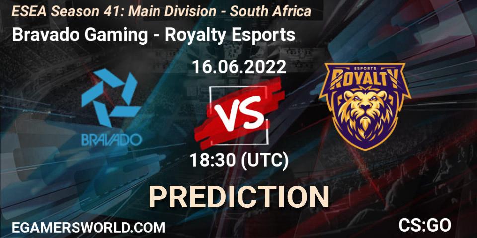 Prognoza Bravado Gaming - Royalty Esports. 16.06.22, CS2 (CS:GO), ESEA Season 41: Main Division - South Africa
