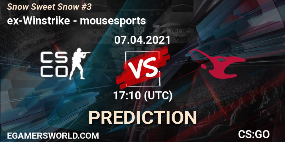 Prognoza ex-Winstrike - mousesports. 07.04.2021 at 17:30, Counter-Strike (CS2), Snow Sweet Snow #3