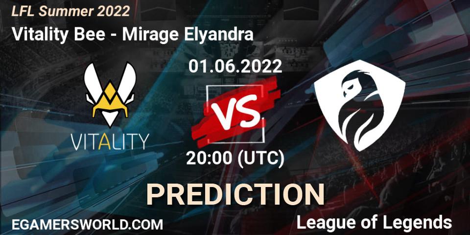 Prognoza Vitality Bee - Mirage Elyandra. 01.06.2022 at 20:00, LoL, LFL Summer 2022