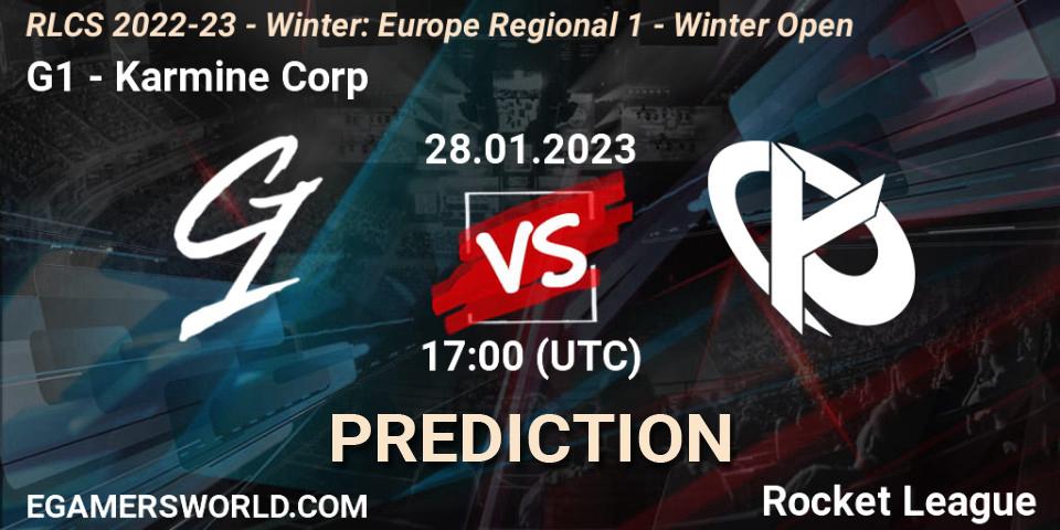 Prognoza G1 - Karmine Corp. 28.01.23, Rocket League, RLCS 2022-23 - Winter: Europe Regional 1 - Winter Open