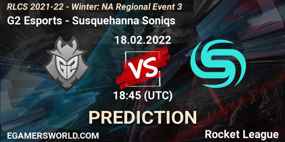 Prognoza G2 Esports - Susquehanna Soniqs. 18.02.2022 at 18:45, Rocket League, RLCS 2021-22 - Winter: NA Regional Event 3