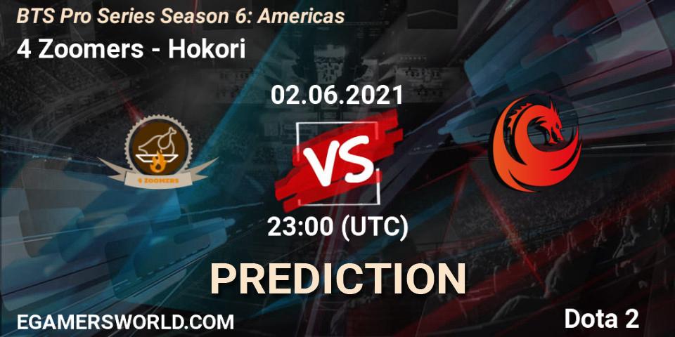 Prognoza 4 Zoomers - Hokori. 02.06.2021 at 22:33, Dota 2, BTS Pro Series Season 6: Americas