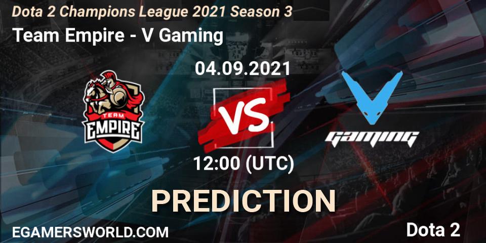 Prognoza Team Empire - V Gaming. 04.09.2021 at 12:00, Dota 2, Dota 2 Champions League 2021 Season 3