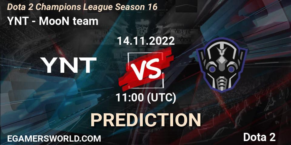 Prognoza YNT - MooN team. 14.11.22, Dota 2, Dota 2 Champions League Season 16