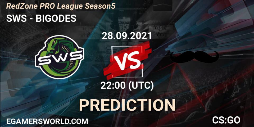 Prognoza SWS - BIGODES. 28.09.2021 at 22:00, Counter-Strike (CS2), RedZone PRO League Season 5