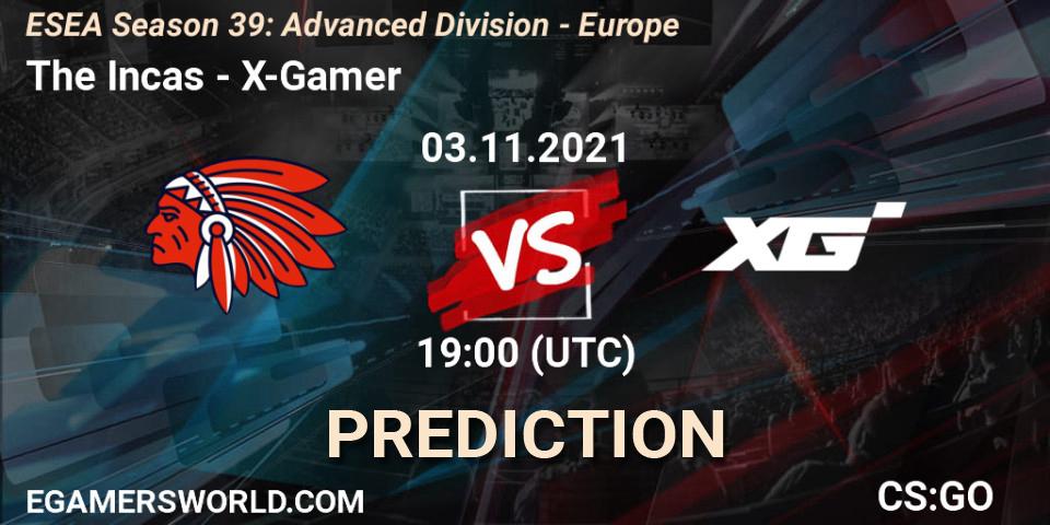 Prognoza The Incas - X-Gamer. 03.11.2021 at 19:00, Counter-Strike (CS2), ESEA Season 39: Advanced Division - Europe