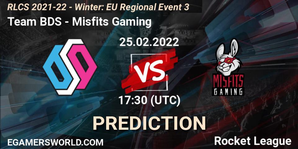 Prognoza Team BDS - Misfits Gaming. 25.02.2022 at 17:30, Rocket League, RLCS 2021-22 - Winter: EU Regional Event 3