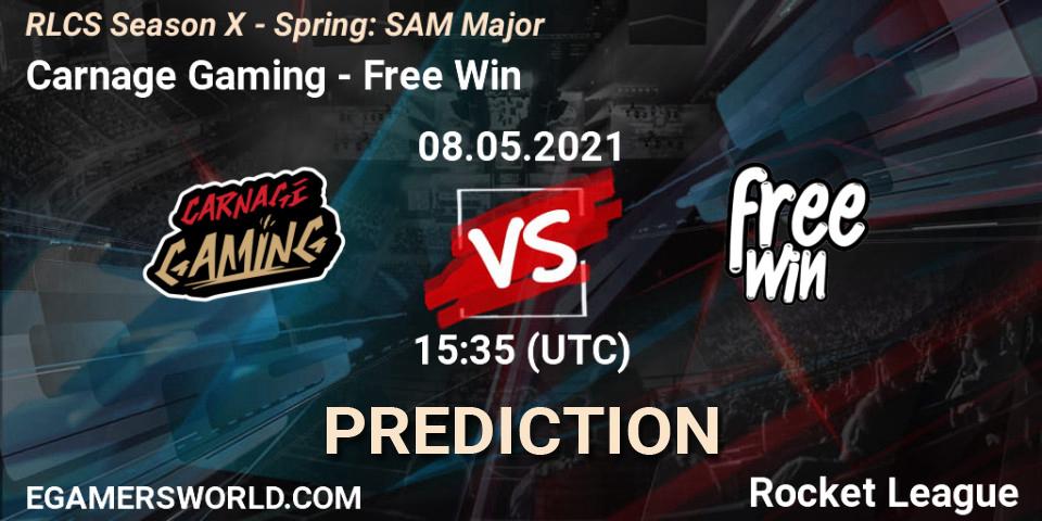 Prognoza Carnage Gaming - Free Win. 08.05.2021 at 15:35, Rocket League, RLCS Season X - Spring: SAM Major