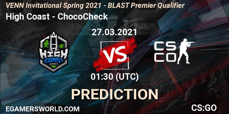Prognoza High Coast - ChocoCheck. 27.03.2021 at 01:30, Counter-Strike (CS2), VENN Invitational Spring 2021 - BLAST Premier Qualifier