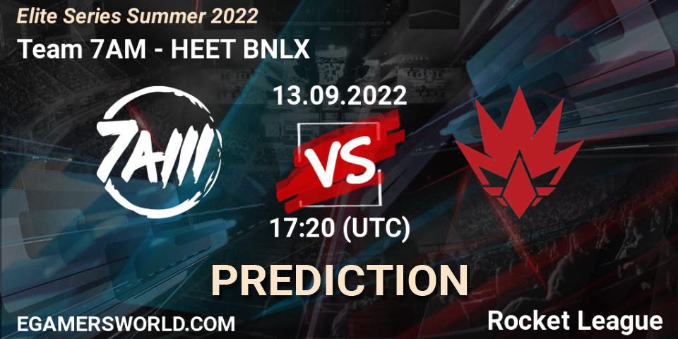 Prognoza Team 7AM - HEET BNLX. 13.09.2022 at 19:00, Rocket League, Elite Series Summer 2022