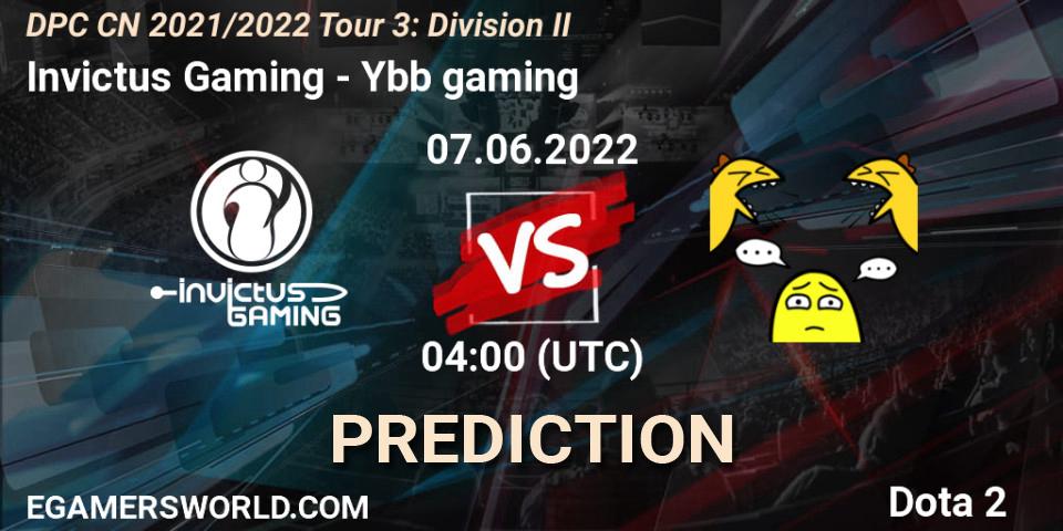 Prognoza Invictus Gaming - Ybb gaming. 07.06.2022 at 04:03, Dota 2, DPC CN 2021/2022 Tour 3: Division II