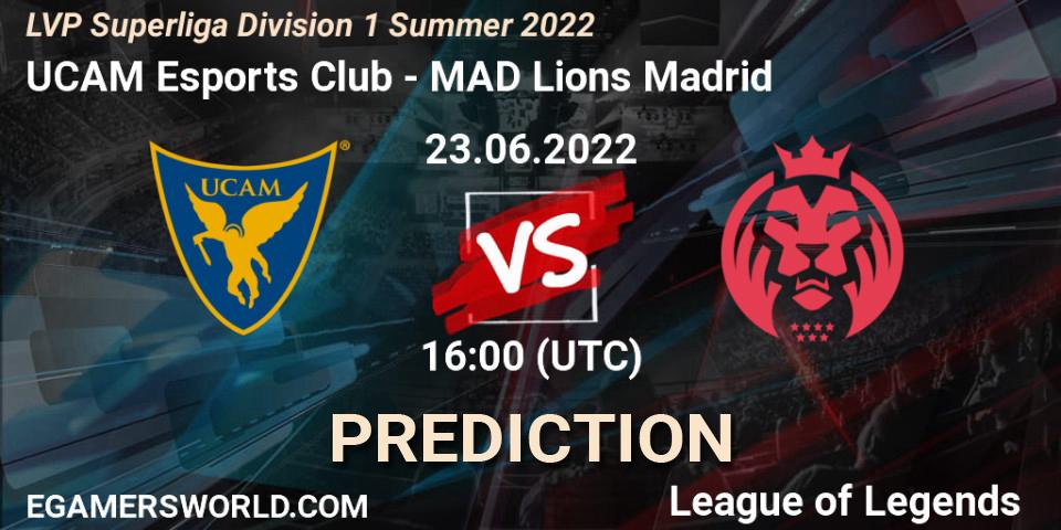 Prognoza UCAM Esports Club - MAD Lions Madrid. 23.06.2022 at 16:00, LoL, LVP Superliga Division 1 Summer 2022