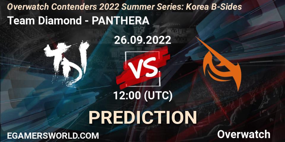 Prognoza Team Diamond - PANTHERA. 26.09.2022 at 12:00, Overwatch, Overwatch Contenders 2022 Summer Series: Korea B-Sides
