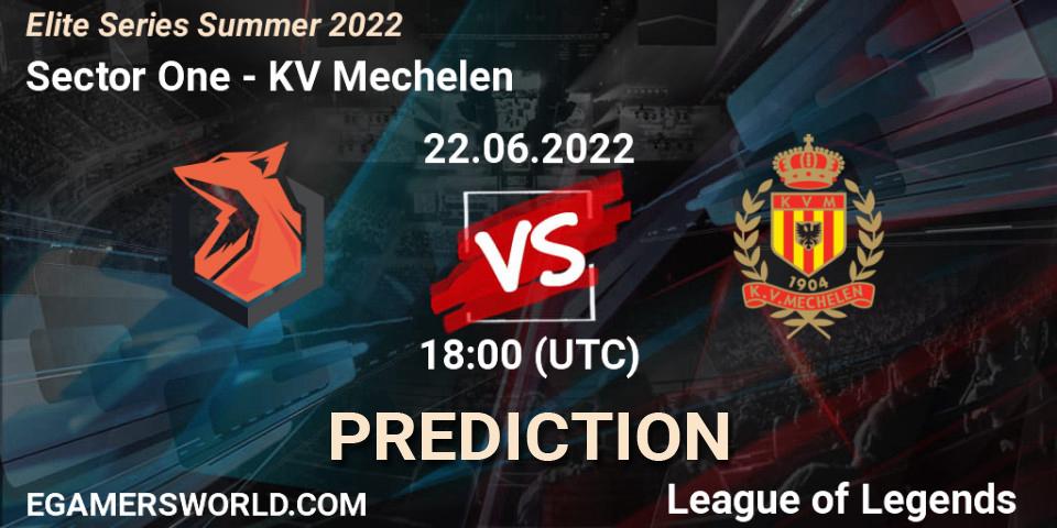 Prognoza Sector One - KV Mechelen. 22.06.2022 at 18:00, LoL, Elite Series Summer 2022